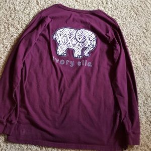 Maroon ivory ell long sleeve
